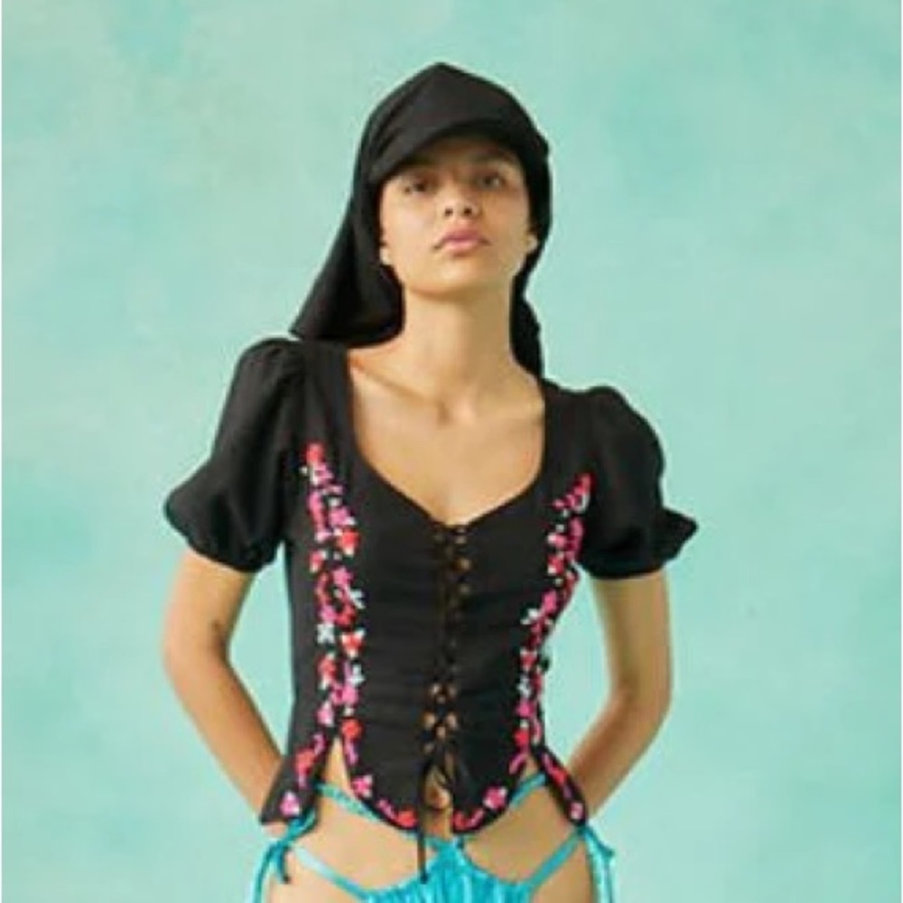 TACH CLOTHING Fortuna Hand Embroidered Top